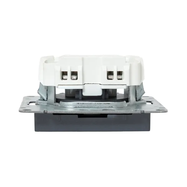 Механизм розетки, 16А, без заземления, без шторок, графит Эпика EKF