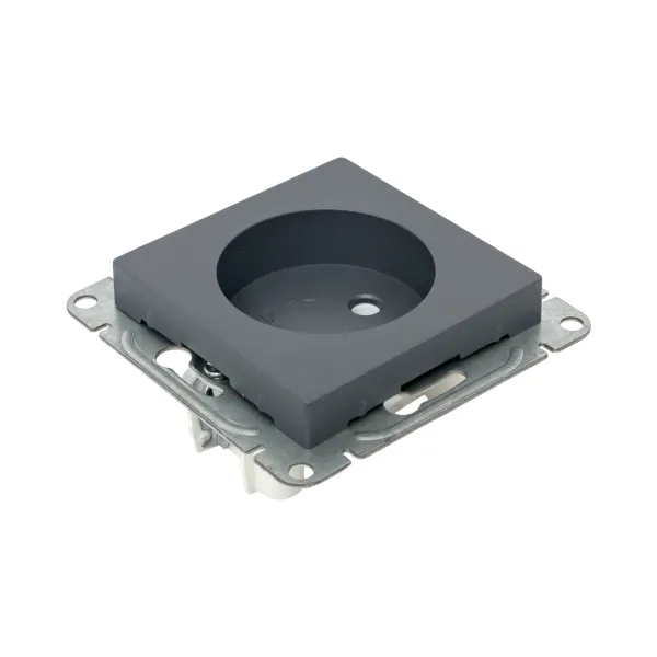 Механизм розетки, 16А, без заземления, без шторок, графит Эпика EKF