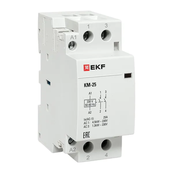 Контактор модульный КМ 25А 2NО (2 мод.) EKF PROxima