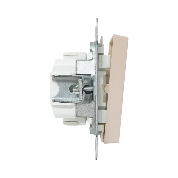 Механизм выключателя, одноклавишный, кнопочный, кремовый Эпика EKF