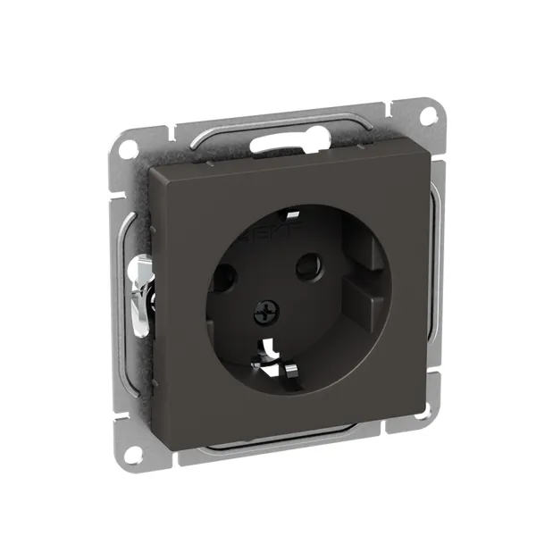 Механизм розетки, 16А, с заземлением, со шторками, мокко Эпика EKF