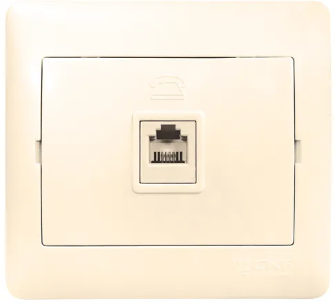 Розетка Phone 1-мест. беж. София EKF Simple