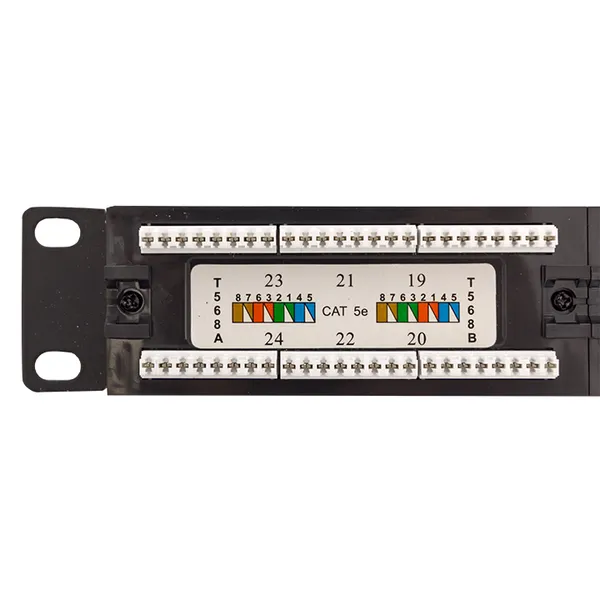 Патч-панель TERACOM PRO 19'' Cat.5E 1U неэкранированная UTP 24 порта RJ-45 Dual IDC