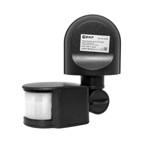 ИК датчик движения наст. 1200Вт 180гр. до 12м IP44 MS-16Cb черный EKF PROxima