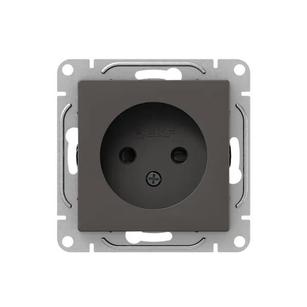 Механизм розетки, 16А, без заземления, со шторками, мокко Эпика EKF