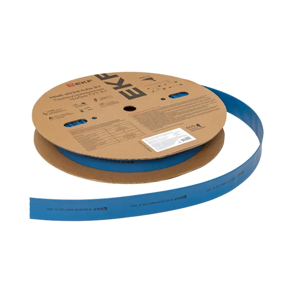 Термоусаживаемая трубка ТУТ нг 30/15 синяя рулон EKF PROxima