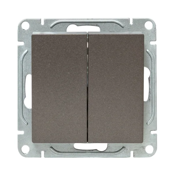 Механизм выключателя, двухклавишный, перекрёстный, мокко Эпика EKF