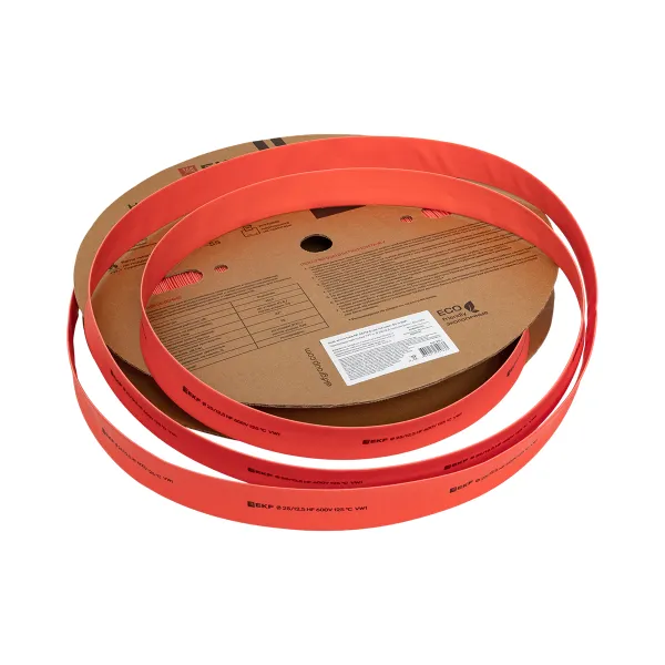 Термоусаживаемая трубка ТУТ нг 25/12,5 красная рулон EKF PROxima