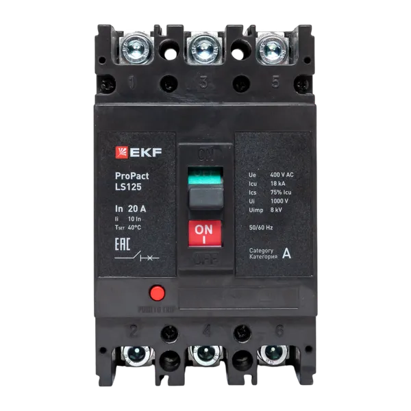 Автоматический выключатель LS125 18кА 3P 20А ProPact EKF