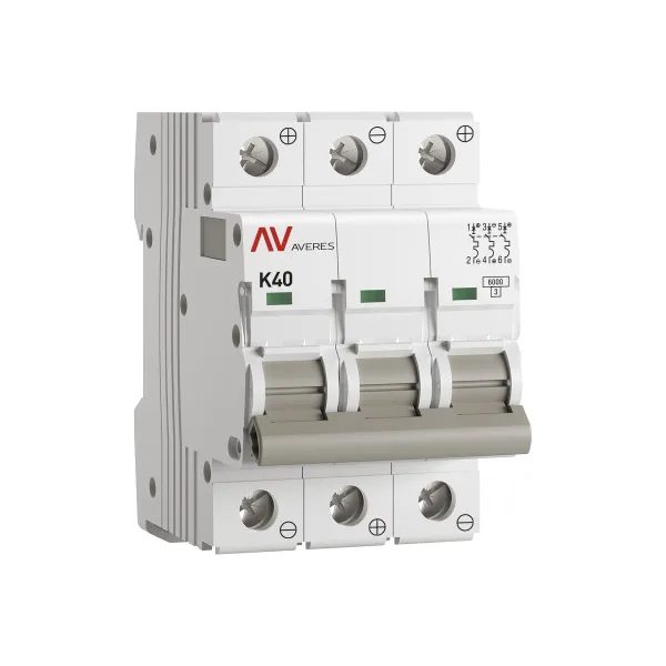 Выключатель автоматический AV-6 DC 3P 40A (K) 6kA EKF AVERES
