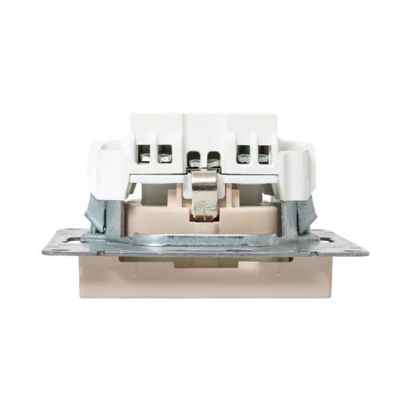 Механизм розетки, 16А, с заземлением, со шторками, кремовый Эпика EKF