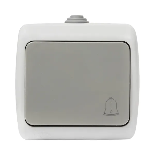 Мурманск Кнопка звонка 1-клавишная 10А IP54 серая EKF