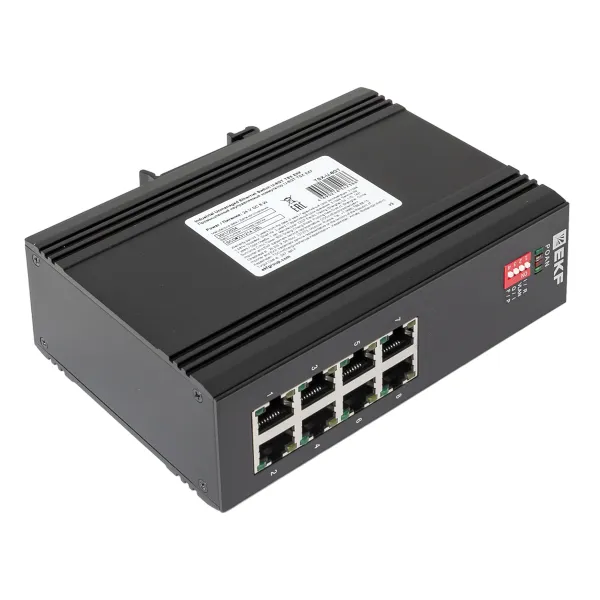 Промышленный неуправляемый коммутатор U-8GT, 8 портов 10/100/1000Base-T(X) RJ45, монтаж на динрейку TSX EKF