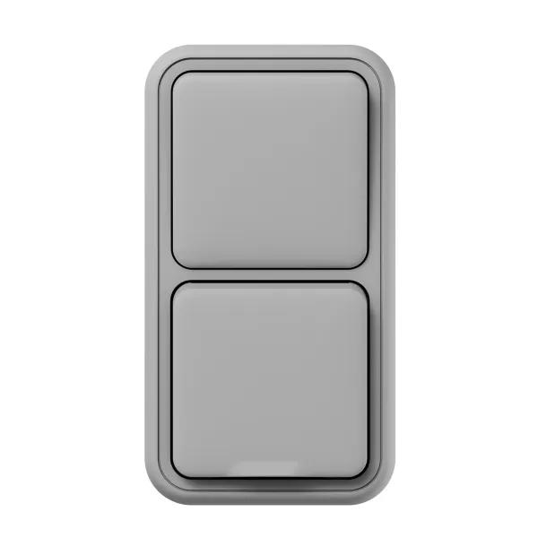 Блок: розетка и выключатель, одноклавишный, проходной ОП, винтовые клеммы серый, Бронто EKF