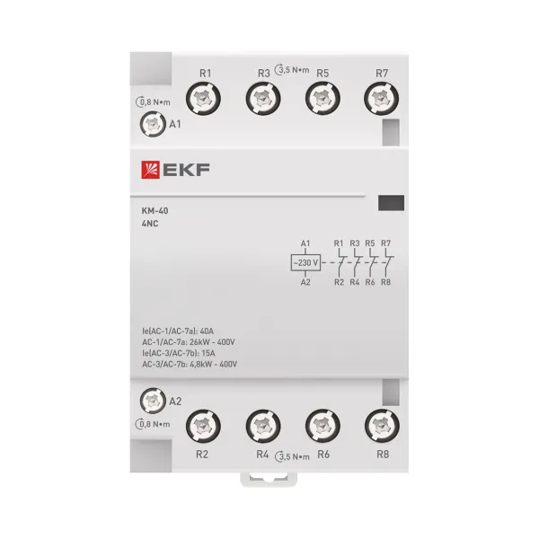 Контактор модульный КМ 40А 4NC (3 мод.) EKF PROxima