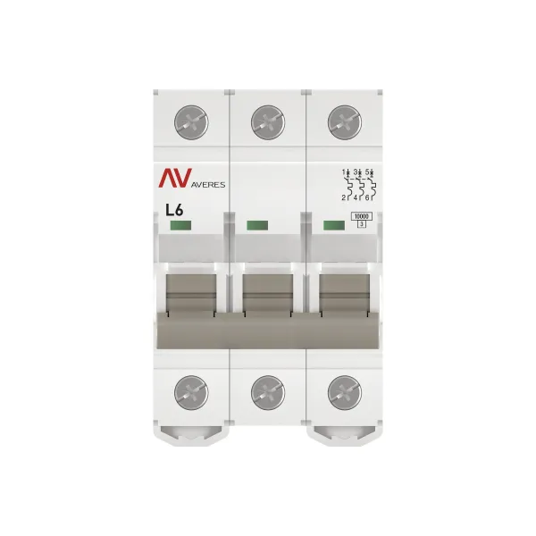 Выключатель автоматический AV-10 3P 6A (L) 10kA EKF AVERES