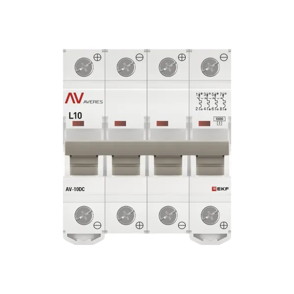 Выключатель автоматический AV-10 DC 4P 10A (L) 10kA EKF AVERES