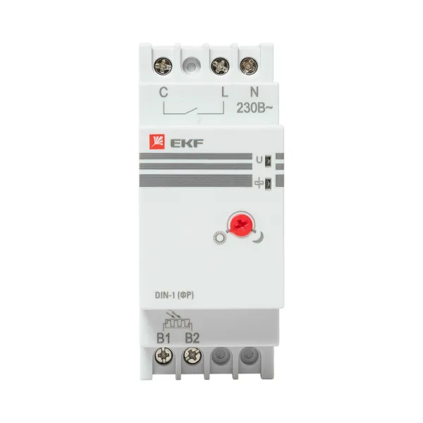 Фотореле на DIN-рейку с выносным датчиком (ФР) 2-100Лк 25А 3000Вт EKF PROxima