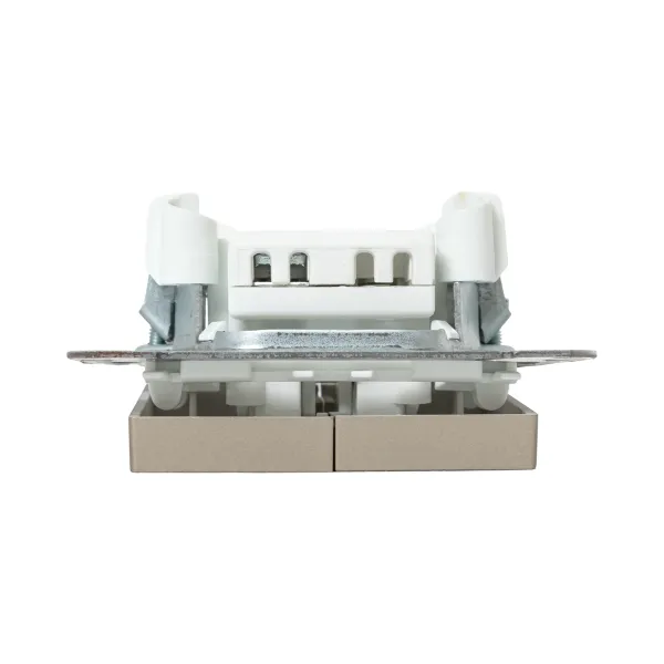 Механизм выключателя, двухклавишный, с подсветкой, шампань Эпика EKF