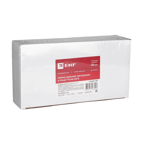 Лампа красная сигнальная S-Pro67 19 мм 24В EKF PROxima
