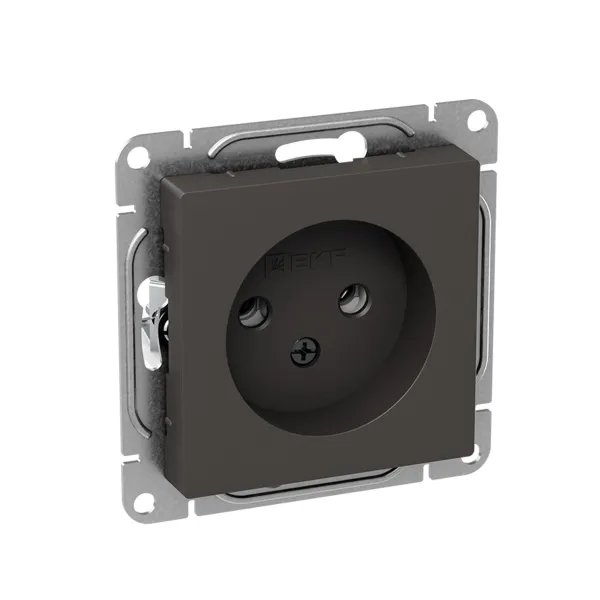 Механизм розетки, 16А, без заземления, без шторок, мокко Эпика EKF
