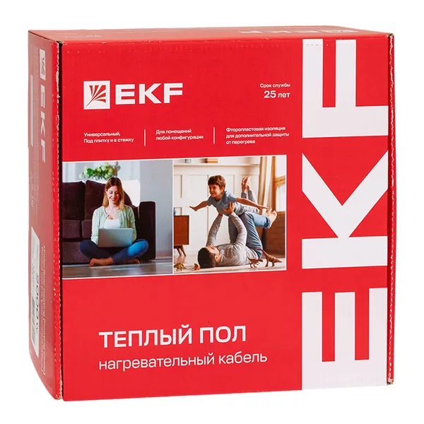 Теплый пол (нагревательный кабель) 2000Вт 143 м 13,5 м2 EKF