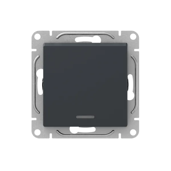 Механизм выключателя, одноклавишный, с подсветкой, графит Эпика EKF