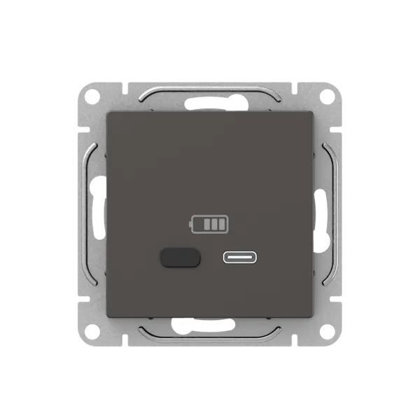 Механизм розетки USB-С, быстрая, мокко Эпика EKF