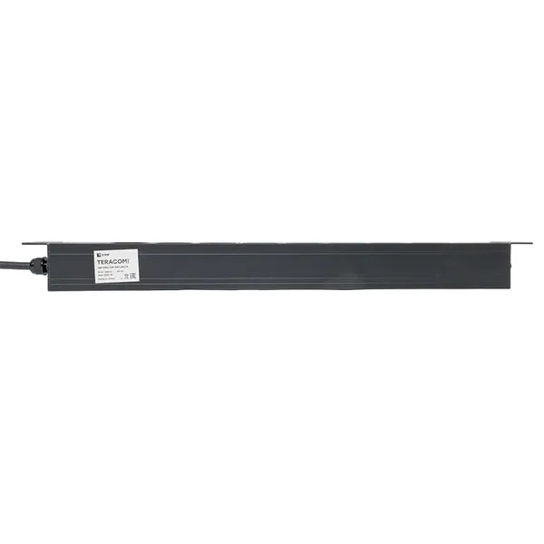 Блок розеток PDU TERACOM PRO 19" 1U 10А/250В 9 розеток Schuko шнур питания длиной 2 метра сечение 3x1,5 мм2 вилка C14 корпус алюминий черный