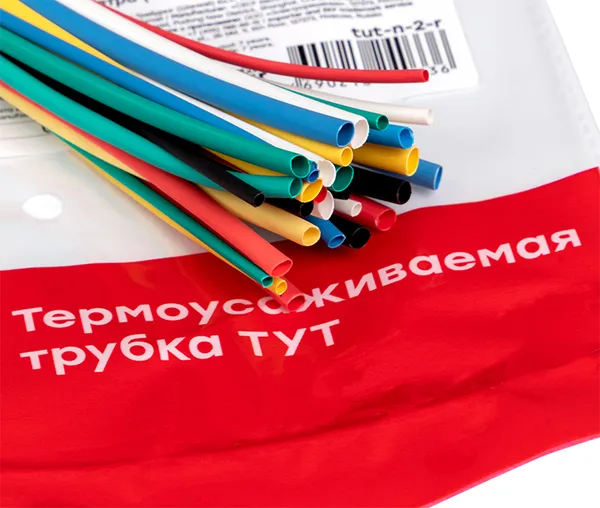 Набор ТУТ нг: 6 цветов по 5шт. Разного диаметра (1/0,5; 1,5/0,75; 2/1; 2,5/1,25; 3/1,5) 100мм. EKF PROxima
