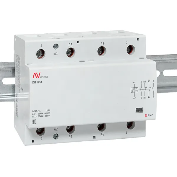 Контактор модульный КМ 125А 2NO+2NC 230VAC (6 мод.) AVERES EKF