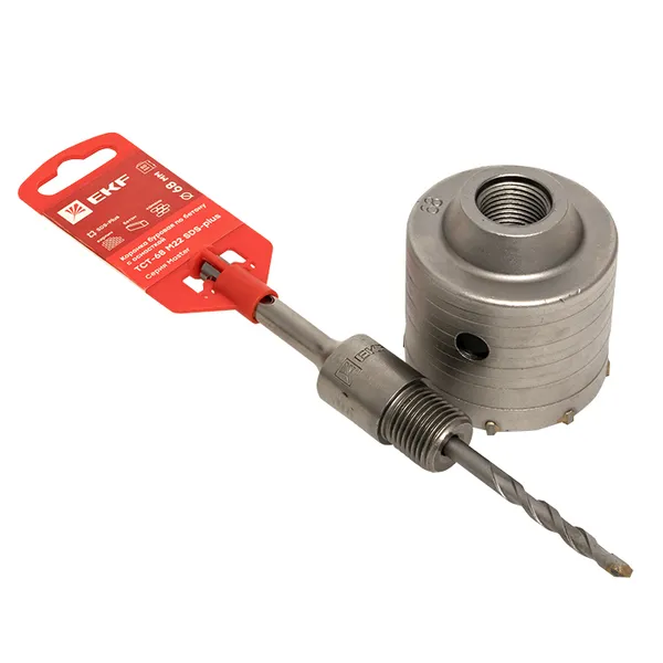 Коронка твердосплавная с оснасткой TCT-68 М22 SDS-plus EKF Master