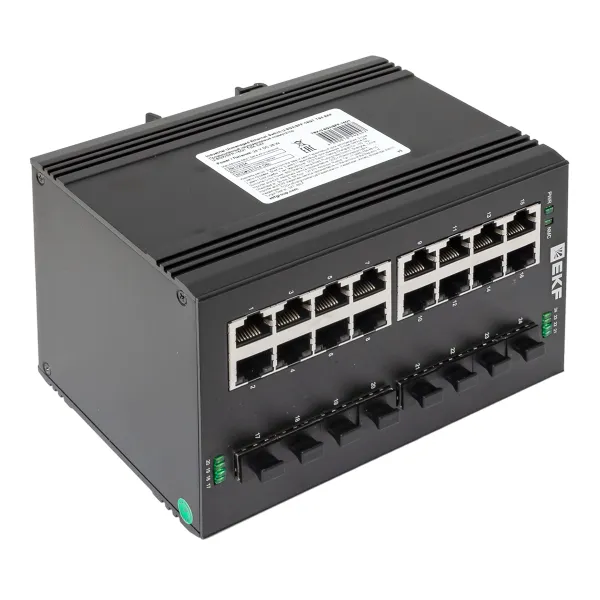 Промышленный неуправляемый коммутатор U-8GX/SFP-16GT, 8 портов 1000Base-X SFP, 16 портов 10/100/1000Base-T(X) RJ45, монтаж на динрейку TSX EKF