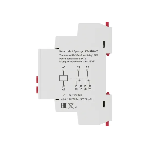 Реле времени RT-SBA-2 (задержка времени включ.) EKF PROxima