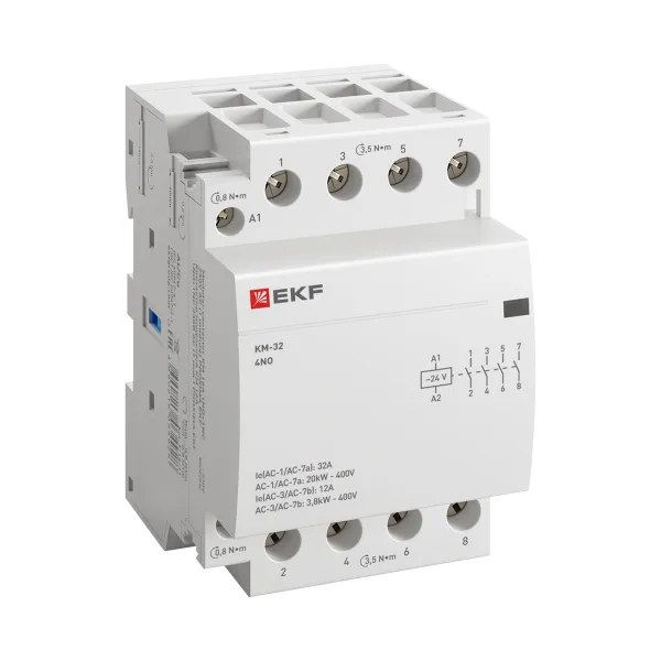 Контактор модульный КМ 32А 4NО (3 мод.) 24В АС EKF PROxima