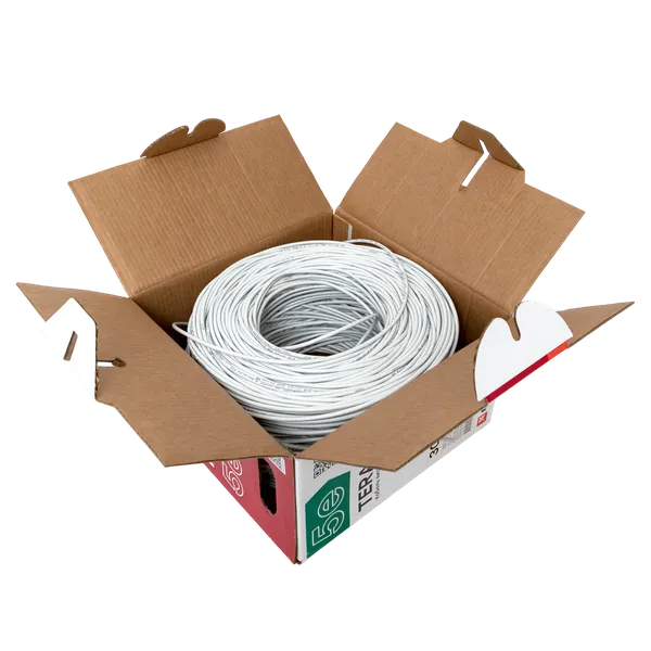 Кабель витая пара TERACOM Cat.5E U/UTP 4 пары solid оболочка PVC цвет серый (упак. 305м)