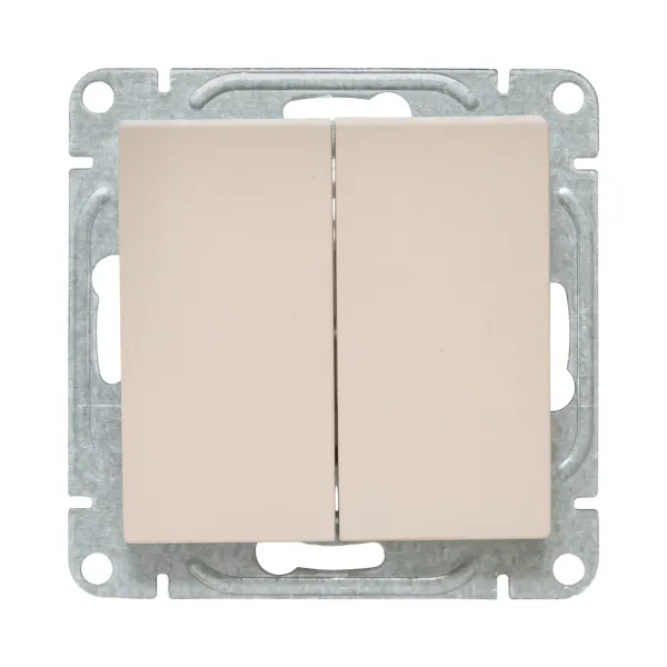 Механизм выключателя, двухклавишный, кремовый Эпика EKF