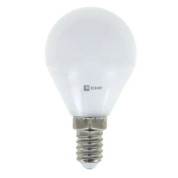 Лампа светодиодная FLL-G45 5W 4000К E14 EKF Simple