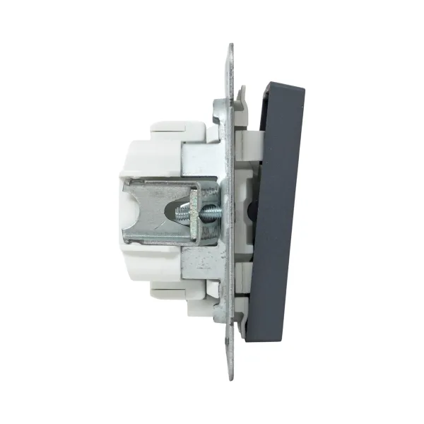 Механизм выключателя, двухклавишный, с подсветкой, графит Эпика EKF