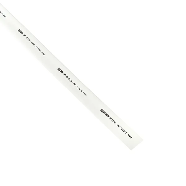 Термоусаживаемая трубка ТУТ нг 12/6 белая рулон EKF PROxima