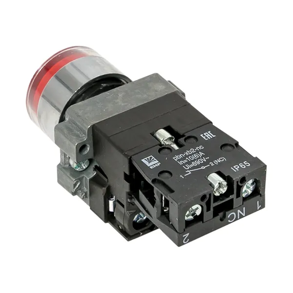 Кнопка BA42 с подсветкой 230В красная NC IP65 EKF PROxima