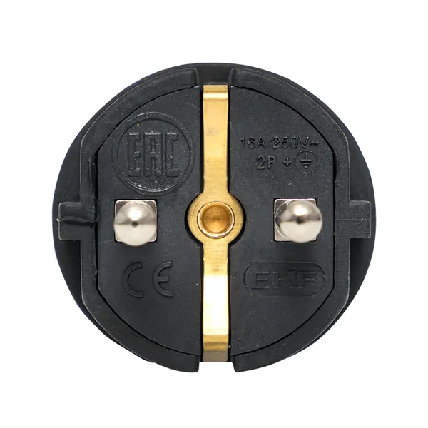 Вилка угловая каучуковая 230В 2P+PE 16A IP44 EKF PRO