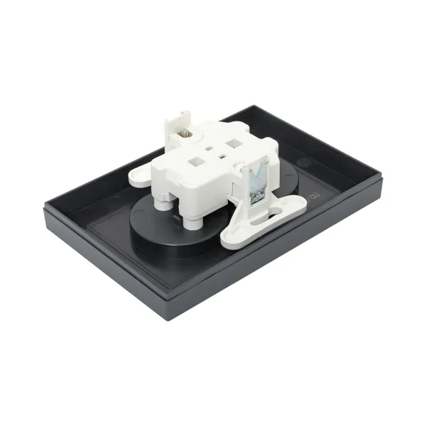 Механизм розетки двойной, 16А, без заземления, без шторок, с рамкой, графит Эпика EKF