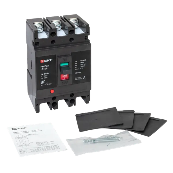 Автоматический выключатель LS125 18кА 3P 80А ProPact EKF