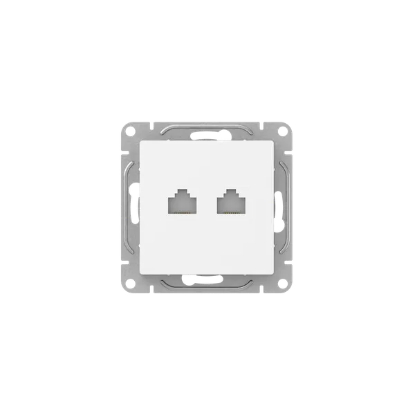 Механизм розетки RJ45 - 2шт, (cat5), белый Эпика EKF
