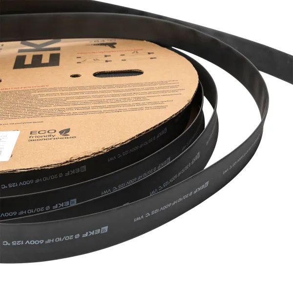 Термоусаживаемая трубка ТУТ нг 20/10 черная рулон EKF PROxima