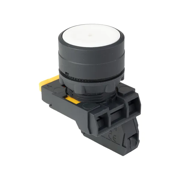 Кнопка SB-31 плоская с фиксацией 1NС белая IP65 EKF