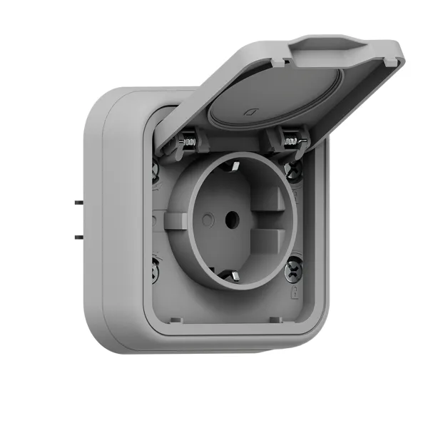 Розетка, одноместная, СП, винтовые клеммы серый, Бронто EKF