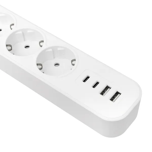 Удлинитель LUX 5 гнезд 2USB 2,4А+2type-C 5 метров 1,5мм2 EKF