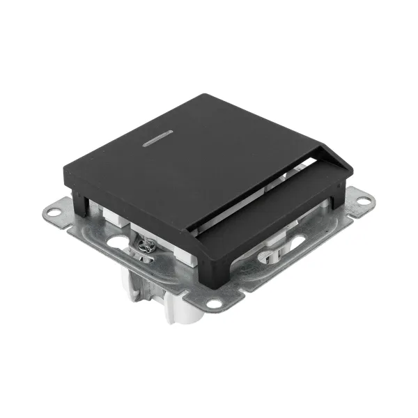 Механизм выключателя, карточный, с подсветкой, чёрный Эпика EKF